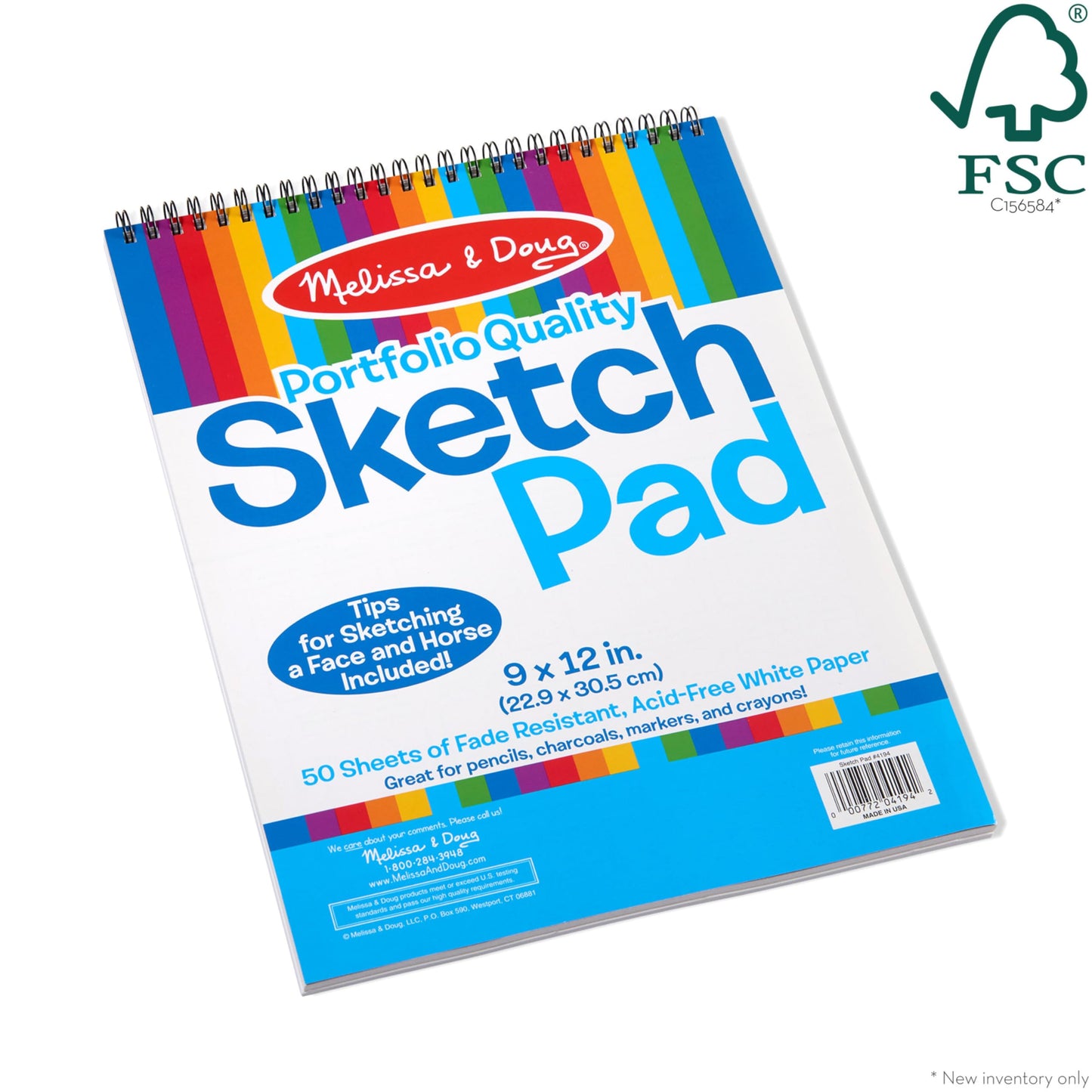 Melissa & Doug Sketch Pad - FSC Certified Paper - Multicolor - Model 4194 - Qty. 1