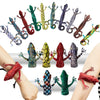 Chivao 10 Pieces Assorted Slap Bracelet Lizard Snap Bracelet Sequin Animal Slap Bracelets Cool Halloween Snap Bracelets for East