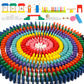 1000 Pcs Bulk Dominoes Set For Kids With Extra 11 Blocks, Wooden Building Blocks 10 Colors Dominoes Racing Tile Games Educational Toy For Kids Birthday Party With Storage Bag