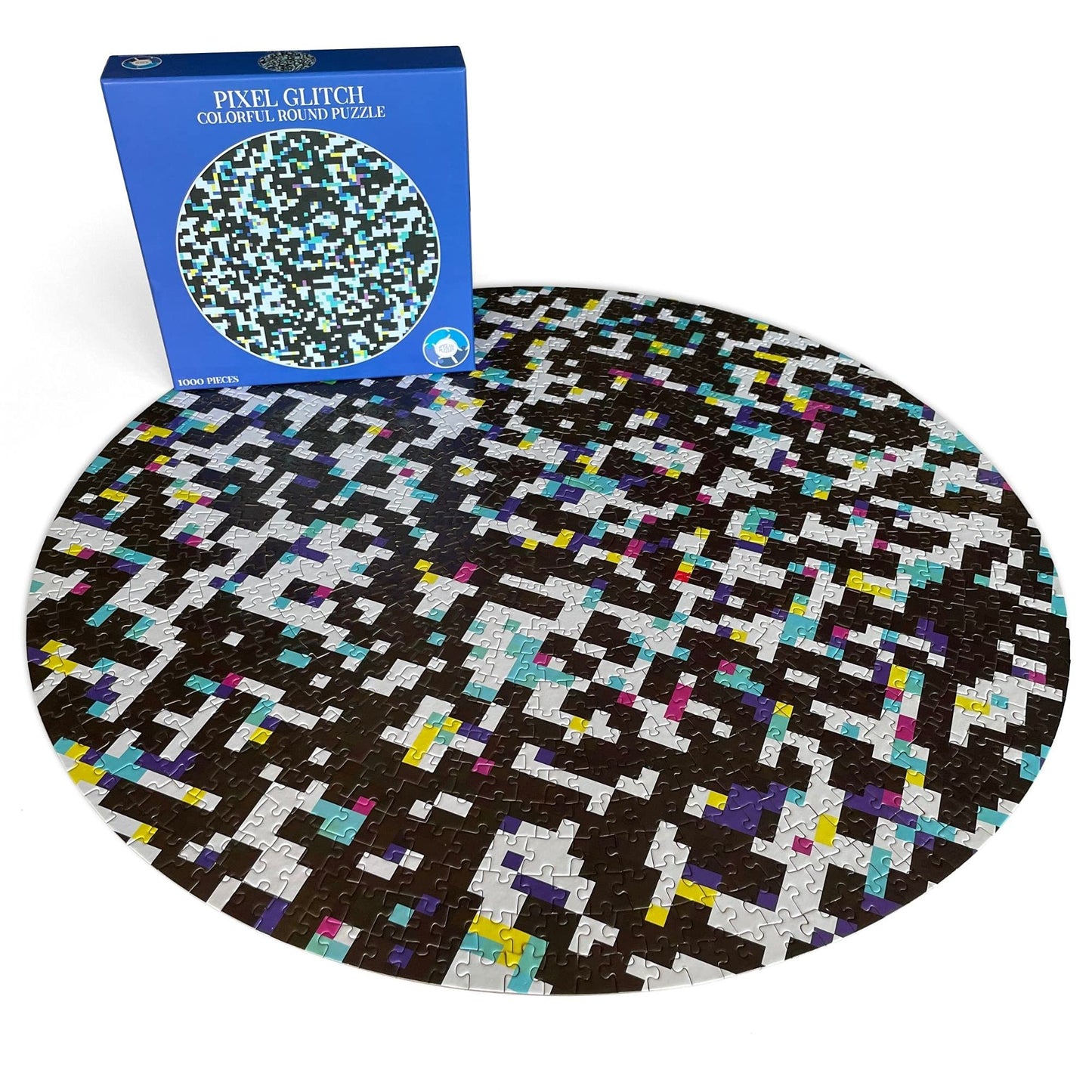 Jigsaw Puzzles For Adults 1000 Pieces Hard Puzzles For Adults And Kids - Round Colorful Rainbow Unique Puzzles For Adults - Difficult Near Impossible Puzzles Fun Pixel Glitch By Spyglass Puzzles