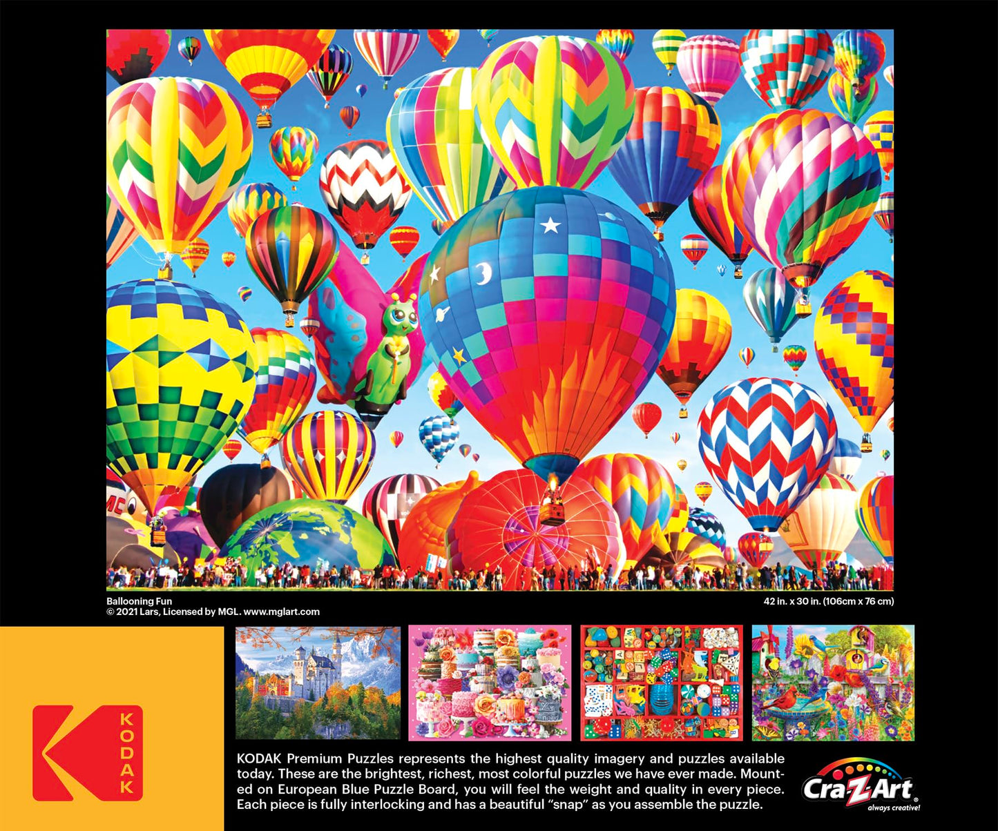RoseArt 3000 Piece Jigsaw Puzzle - Kodak Premium Ballooning Fun - Multi-colored Cardboard Model 8150ZZD