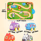Helsort Baby Car Toys for 1 Year Old Boy with Musical Playmat, Animal Sounds and Pull Back Vehicles for Toddlers 1-3, Soft Baby