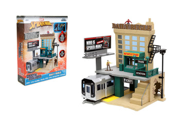 Nano Scene Jada Marvel Spider-Man Daily Bugle W/Die-Cast Collectible Figures, Toys For Adults