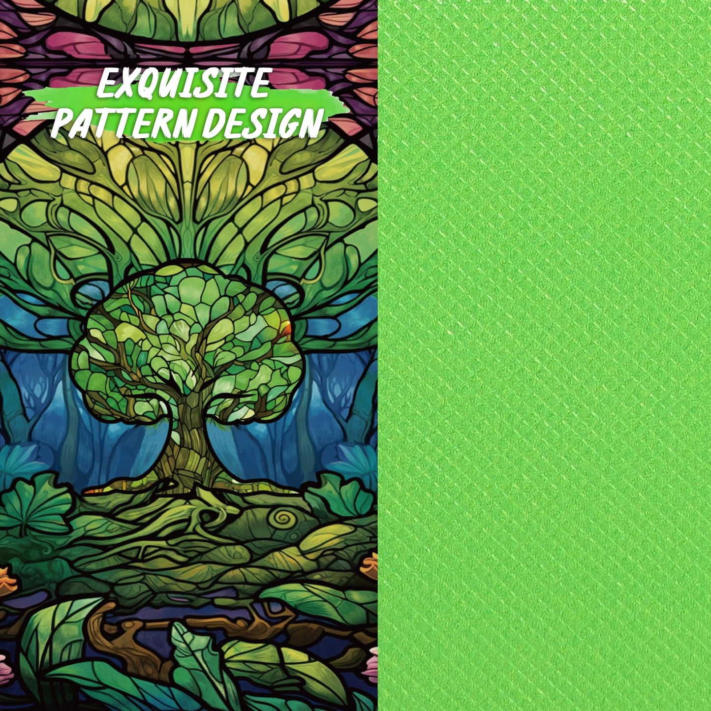 UAONO Card Deck Box - PU Leather Storage for 120+ Sleeved MTG Cards, Green Tree Design with 2 Dividers