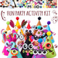 Glittery Garden 24 Pcs Party Hats Birthday Activity Kit with Stickers - Kids Fun Arts & Crafts. Make Your Own Animal & Monster T