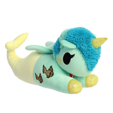 Aurora® Enchanting ©Tokidoki Squishy Sea Green Stuffed Animal - Bright & Colorful Design - Showpiece Plush - Yellow 13 Inches