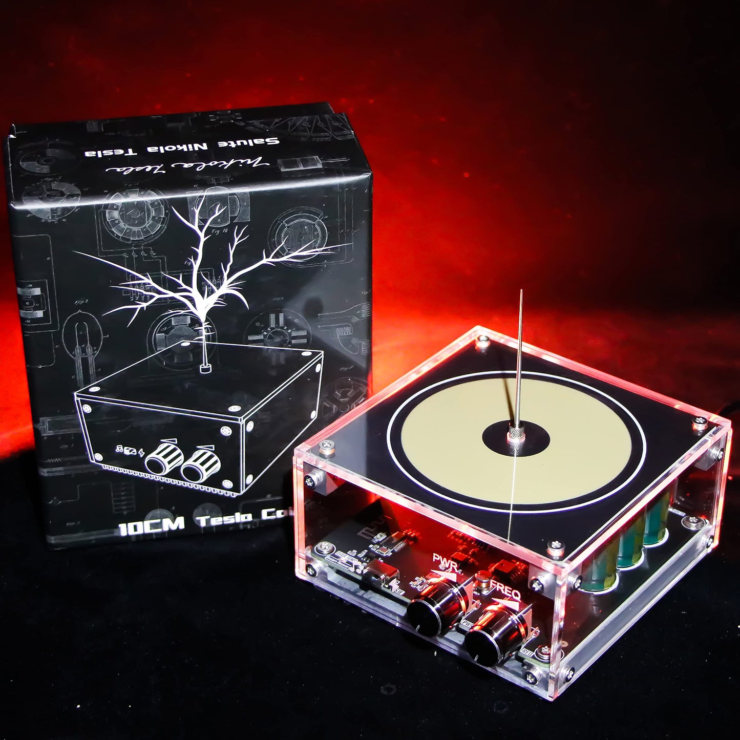 Vastarry 10 Cm Solid State Music Tesla Coil Artificial Lightning Desktop Toy For unisex-mature-themed Electric Power Wireless Transmission Model Science Experiment Tool