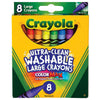 Crayola Ultra Clean Large Washable Crayons, School Supplies, 8 Count