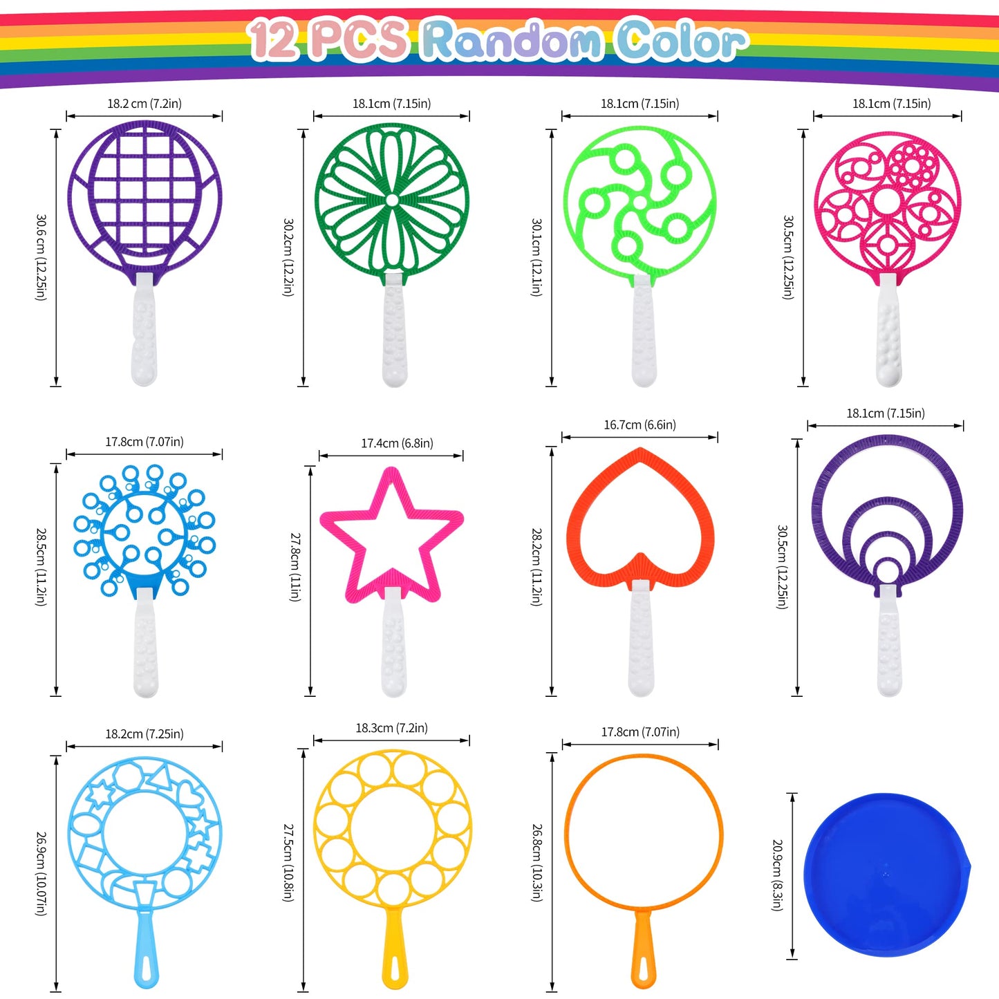 Oun Nana Bubble Wands Set, 12 Pcs Large Bubble Wands With Tray For Kids, Giant Bubble Wands Bubble Makers Bulk For Kids Summer Outdoor Bubble Party Favors