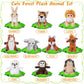 My Oli 10 Pack Plush Wild Animals Toys 3.5 Inch Jungle Small Stuffed Animal Bulk Plush Toys For Kids, Plush Tiger Lion Elephant Monkey Hedgehog Rabbit Squirrel Owl Fox Bison