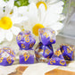 Hddais Dnd Dice Set, 7Pcs Polyhedral Dice Set Filled With Colorful Foil For Dungeons And Dragons, Purple D&D Dice For Role Playi
