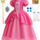 Syoimy Pink Princess Costume For Kids Princess Dresses For Toddler Girls Halloween Cosplay Party Dress Up 4T 5Years