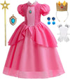 Syoimy Pink Princess Costume For Kids Princess Dresses For Toddler Girls Halloween Cosplay Party Dress Up 4T 5Years