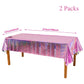 Greatril Pink Party Table Cloth Disposable Rectangle Tablecover For Birthdays Girls Princess Anniversary Celebration Tablecloth