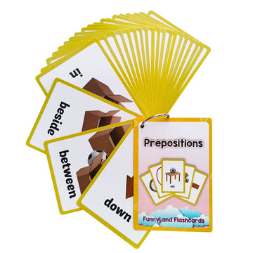 Lilias Prepositions Flash Cards, Toddler Learning Toys, Preschool Learning Toys, Homeschool Supplies, Learning Supplies For Kindergarten, 4.3 X 3.14 Inch, 22 Cards In Set