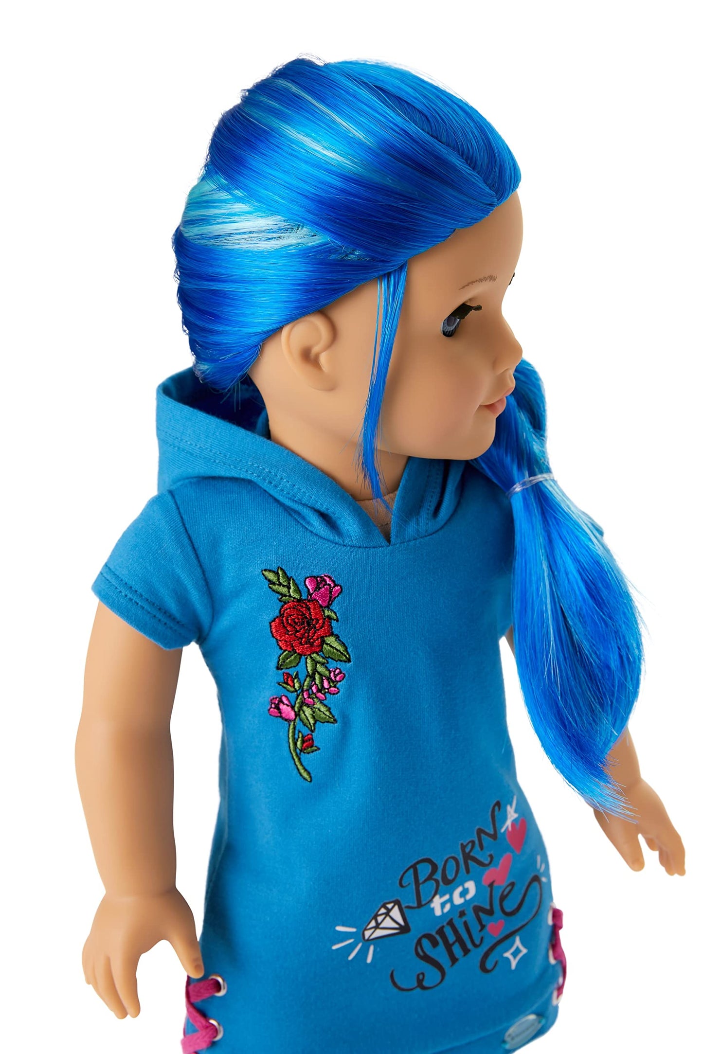 American Girl 18-inch Truly Me Doll #90 - Blue Eyes, Long Blue Hair, Light-Medium Skin, Skater Dress, Vinyl