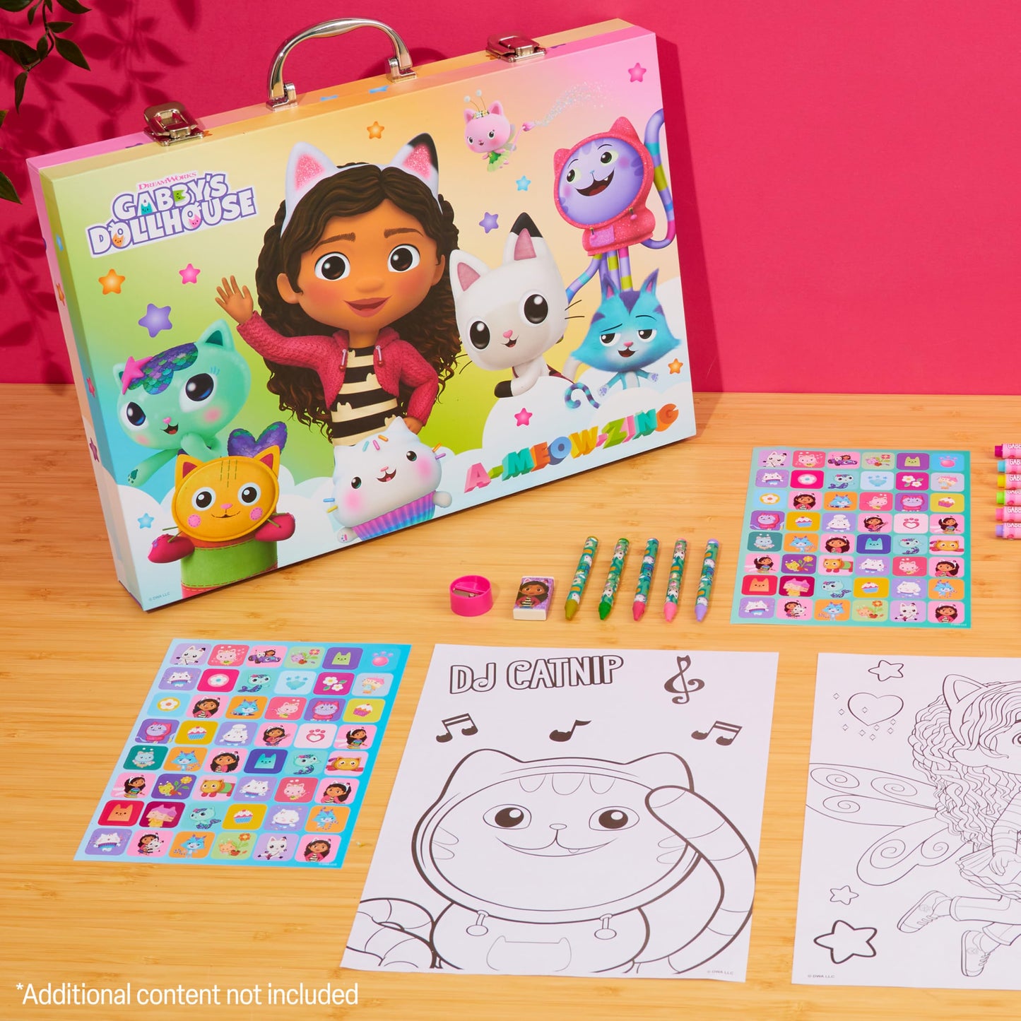 Gabbys Dollhouse Kids Art Set - Multicolor Drawing Kit with Travel Case