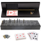 WE Games Wooden Cribbage Board Game Set, Black Stained, 3 Track Design for 2-3 Players, Includes Storage