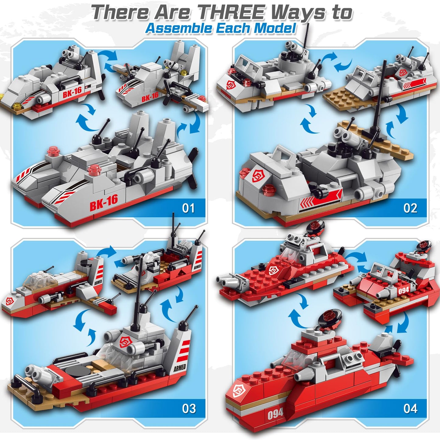 Sitodier Stem Building Set Toy | 811Pcs Construction 25 In 1 Cruiser Ocean Ship Building Toy For 6 Years Up Boys | 25 Models Eng