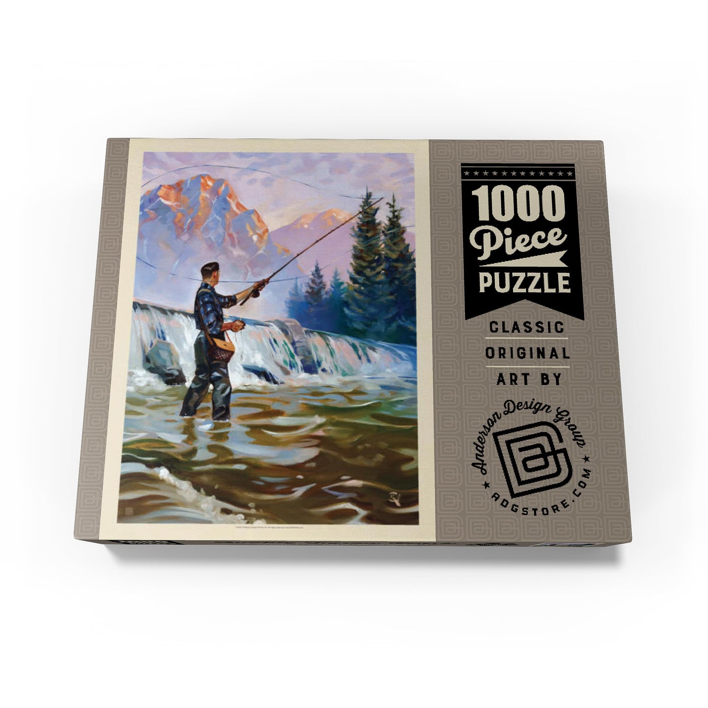 Mypuzzle Classic Sportsman: Fly Fishing, Vintage Poster - Premium 1000 Piece Jigsaw Puzzle For Adults