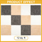 12 Pcs Plush Interlocking Carpet Tiles,Non-Toxic Foam Carpet Tiles For Toddler Baby,Machine-Washable,Anti-Slip,Eva Foam Interloc