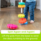 Fat Brain Toys SpinAgain - Multi Color Stacking & Spinning Toy for Toddlers, Model FA110-1, Made from Durable ABS Plastic