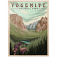 MyPuzzle 1000 Piece Jigsaw Puzzle - Yosemite Valley Vintage Travel Poster, Colorful Cardboard Puzzle for Adults
