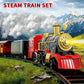 Kukufun Electric Train Set For Kids, Classic Christmas Train Toys Set For Boys Girls Steam Locomotive Engine, Lights & Sound, Tr