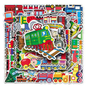 100 Pcs Train Stickers, Vinyl Waterproof Train Stickers For Water Bottles, Laptop, Notebook, Scrapbook, Luggage, Cell Phone, Ska