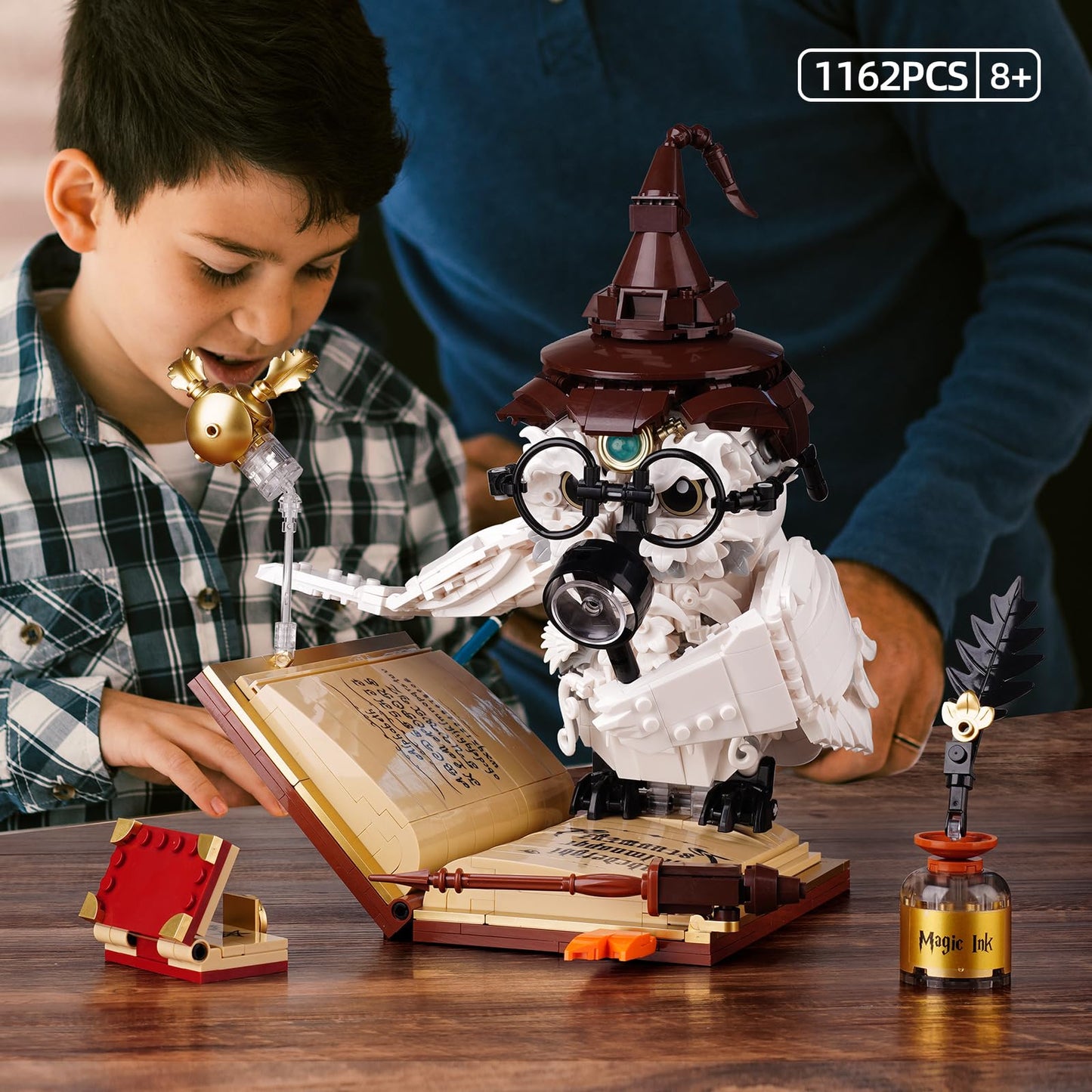 Ideas Magic World Owl Building Set, Compatible With Lego Animal Moc Potter Toy With 1162 Pcs, Collectible Harry Bird Model With