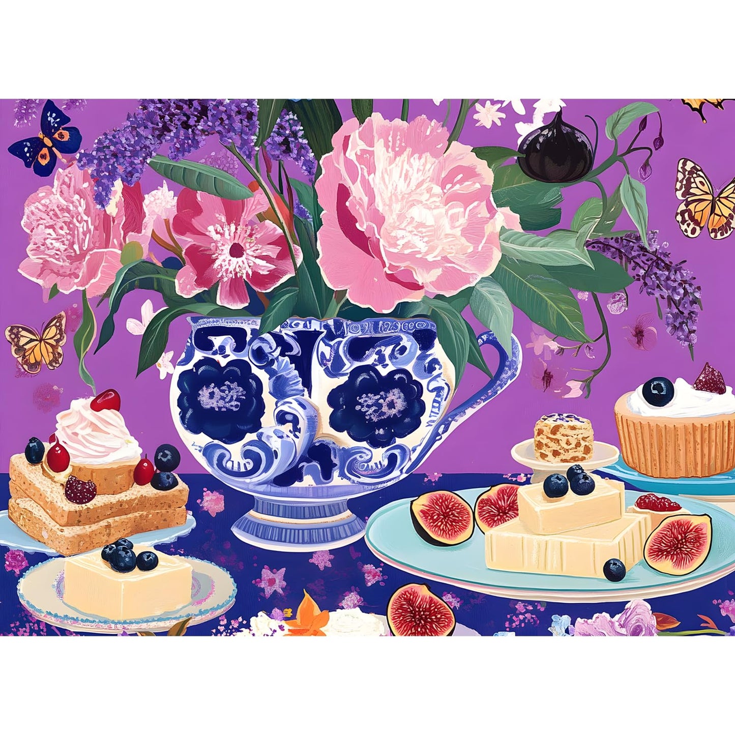 500 Piece Jigsaw Puzzles for mature-themeds  Elegant English Tea Party Puzzles  Fun and Challenging Puzzle for Family Time  Relaxing Gift for mature-themeds  Kids  Seniors  20.5 x 15 in