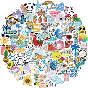 Bekayshad Stickers For Water Bottles, 100 Pack/Pcs Cute Vsco Vinyl Aesthetic Waterproof Stickers Laptop Hydroflask Computer Stickers For Teens Kids Girls