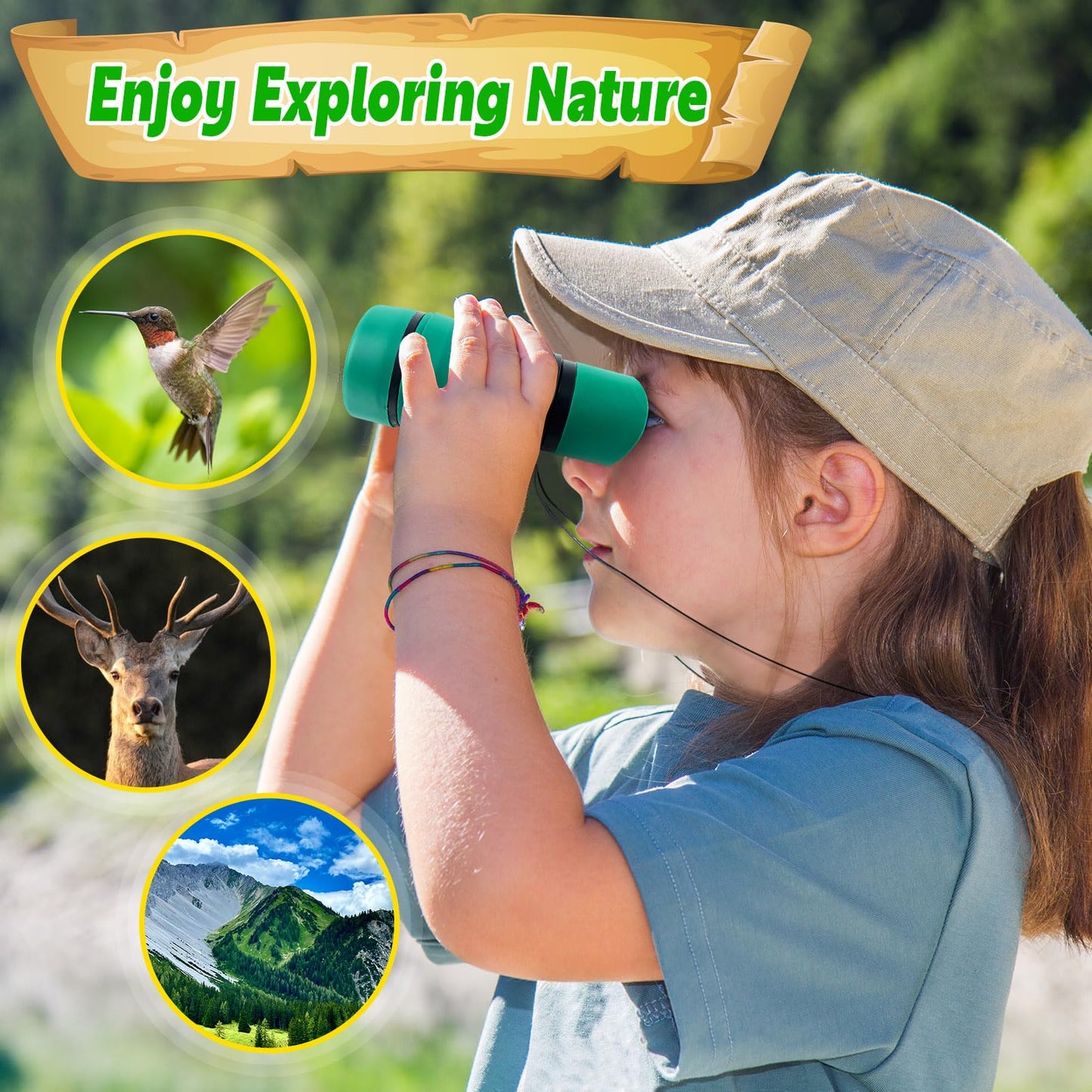 Yopinsand Binocular For Kids, Kids Binoculars For Ages 3-12 Boys Girls, Outdoor Gifts Toys For Kids- Perfect For Bird Watching,