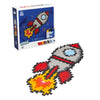 PLUS PLUS 500 Piece Plus Plus Puzzle By Number - 3D Pixel Art Kit, Multicolor Cardboard Blocks, Model 05129, Rocket Design