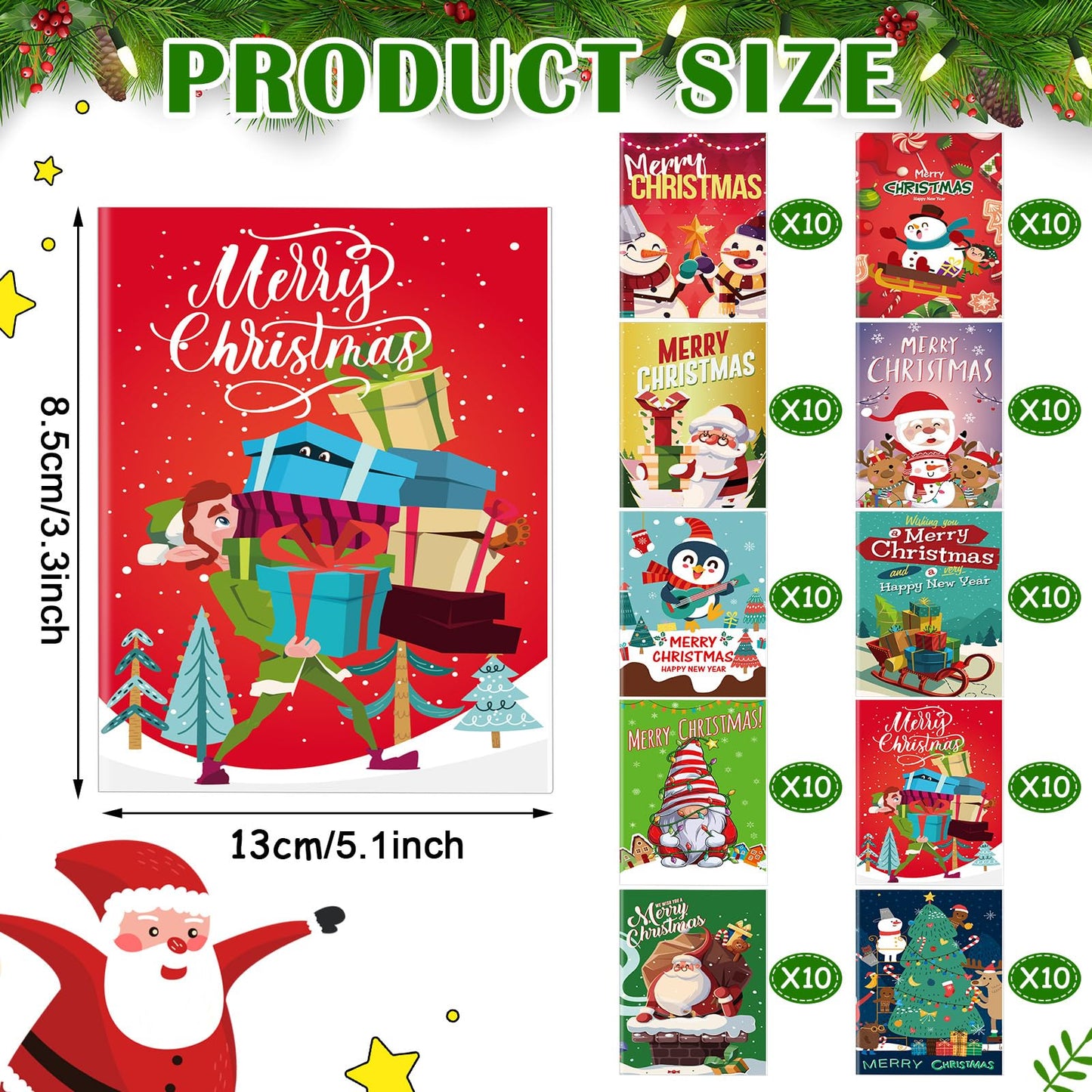 Cholemy 100 Pcs Christmas Coloring Book, Xmas Mini Coloring Books Holiday Small Coloring Books Party Favors Christmas Party Supp