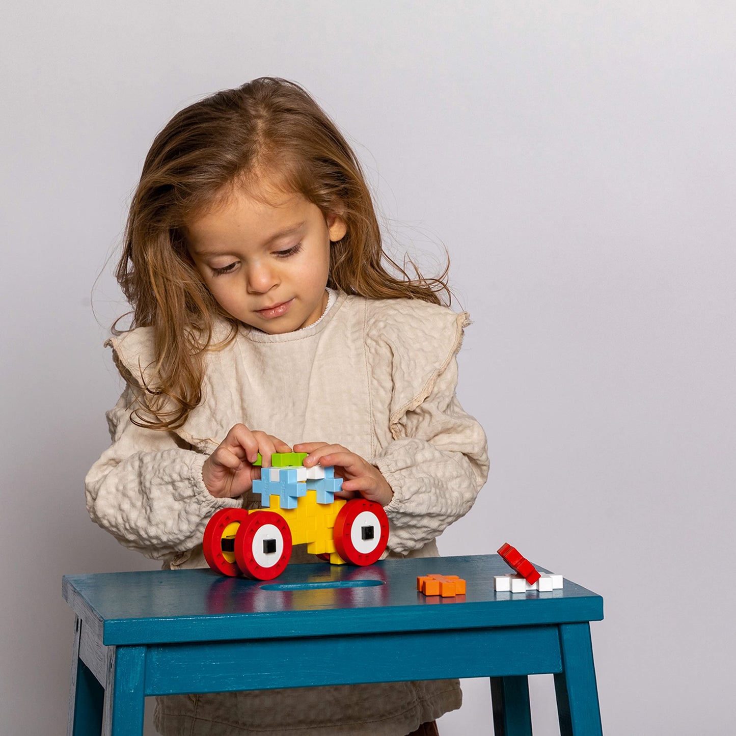 Plus Plus Big - Make & Go! - 46 Pieces - Construction Building Stem/Steam Toy, Interlocking Large Puzzle Blocks For Toddlers And