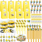 Winrayk 146Pcs Bee Party Favors Birthday Supplies Bee Gift Bag with Cards & Clips Pencil Mini Bubble Wand Honeycomb Silicone Bra