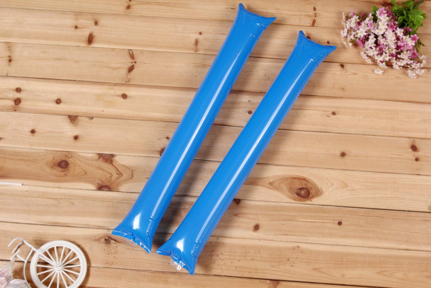 Hooshing 40Pcs Blue Thunder Sticks Noise Maker Cheerleading Plastic Clap Hands Outfit Inflatable Noisemakers For Cheering Basket