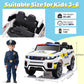 Hikole 12Volt Kids Electric Police Car With Remote Control, Battery Operated Kids Cop Cars, Music, Megaphone, Siren, Flashing Li