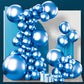Partywoo Metallic Blue Balloons, 100 Pcs Blue Metallic Balloons Different Sizes Pack Of 36 Inch 18 Inch 12 Inch 10 Inch 5 Inch Chrome Blue Balloons For Balloon Garland As Party Decorations, Blue-G106