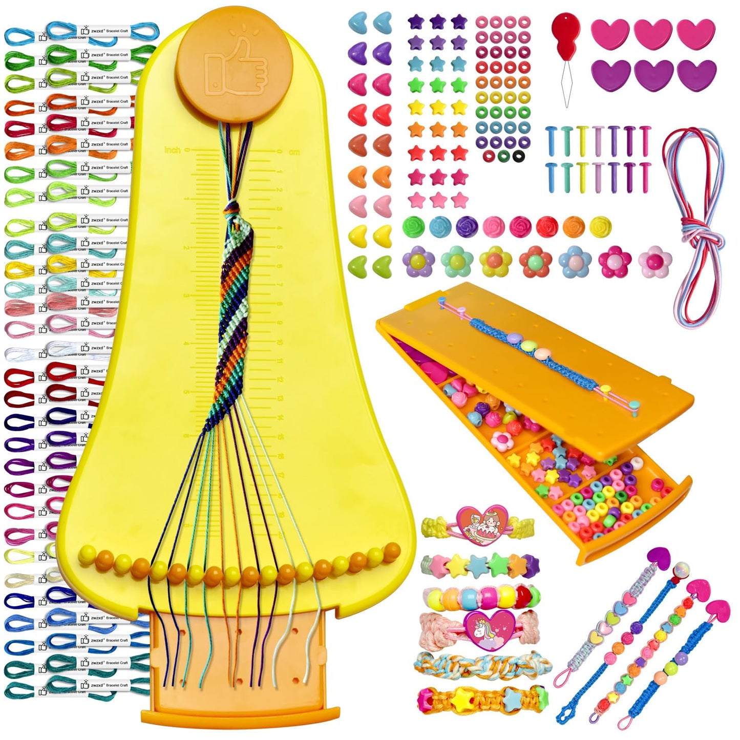 zwzxd Friendship Bracelet Making Kit for Girls, Arts and Crafts Bracelets String Maker Kit for Kids Ages 8+Christmas Birthday Gi