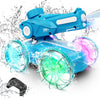 Tecnock Amphibious Remote Control Car Boat for Kids, 2.4GHz 4WD Water Squirt RC Stunt Car with LED Lights, 45-Minute Playtime, P