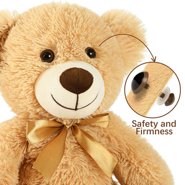 Tezituor Teddy Bear Stuffed Animal Bulk 8 Packs, 14In Small Bulk Teddy Bear Plush, Teddy Bears Centerpiece For Baby Shower, Stuffed Bears Gift For Kids, Christmas, Valentines, Light Brown/Dark Brown