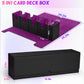 Uaono Card Deck Box With Dice Tray For Mtg, 5 In 1 Card Deck Case Holds 800+ Unsleeved Cards, Strong Magnet Card Organizer Compatible With Yugioh Tcg Sports Cards (Black Purple)