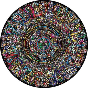 Hard Mandala Puzzle 1000 Pieces, Difficult Impossible Puzzles For Adult, Challenging Colorful Round Jigsaw Puzzle