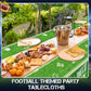Preboun 2 Pack Football Tablecloth Plastic Football Field Tablecloth Disposable Football Table Cover Football Party Decoration T