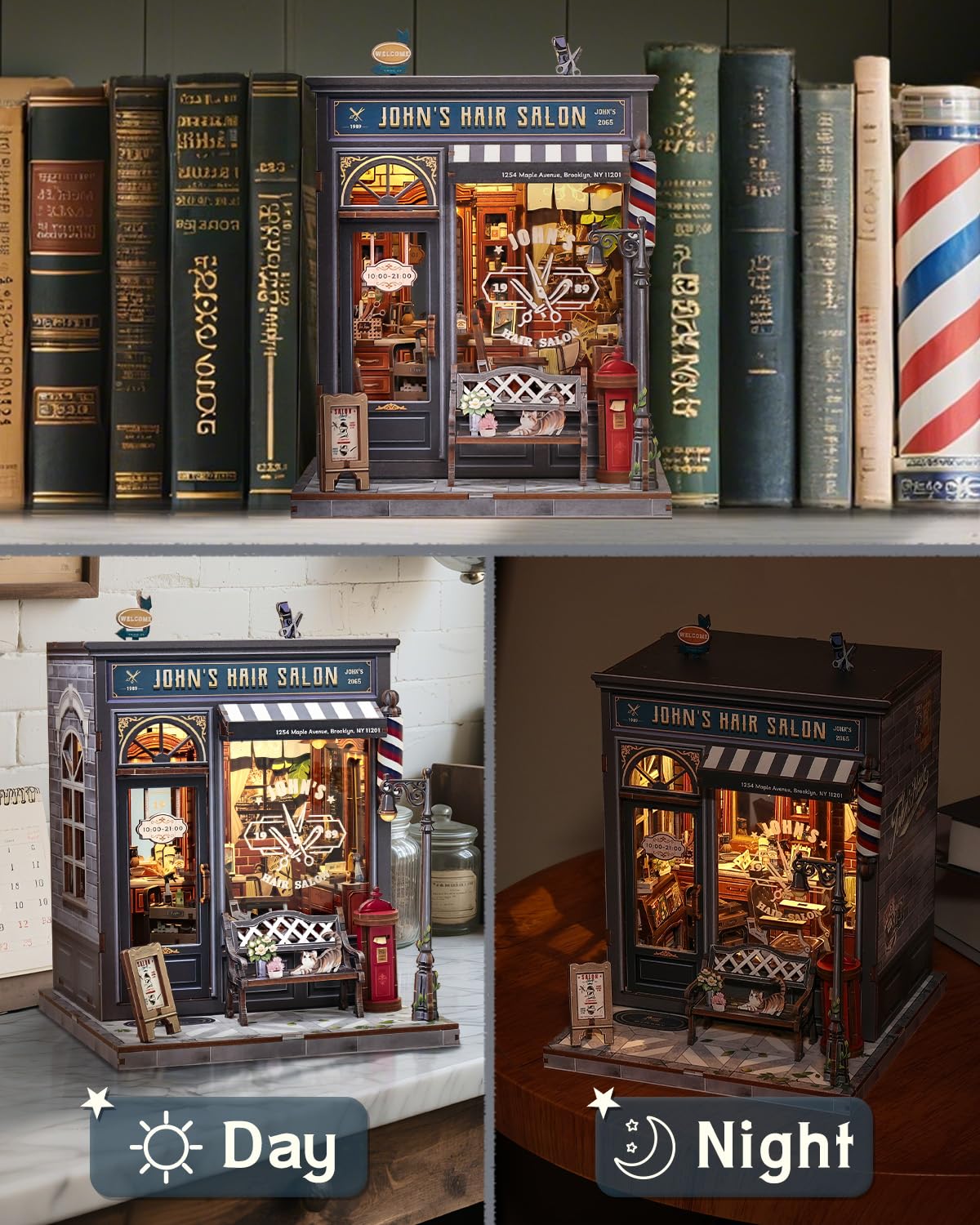Endless Limit Book Nook Kit - 3D Wooden Puzzle  DIY Miniature House Dollhouse Kit for mature-themed and Teens Book Nook Decor  DIY mature-themed Craft Gifts for Family and Friends (John's Hair Salon)