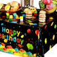 Tiamon 3 Pcs Blocks Tablecloth Plastic Happy Birthday Blocks Table Cover Disposable Colorful Bricks Table Cloth for Boys Girls S