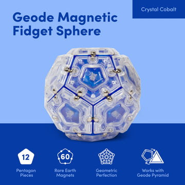Speks Geode Magnetic Fidget Toy | Sensory Desk Toy for mature-themeds & Teens 14+ | Stress Relief Gift | Sphere  Cobalt