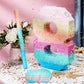 Jenaai 16 Inch Number Piata Kids Birthday Party Macaron Piata with Blindfold Stick and Confetti for Unicorn Birthday Wedding Bab